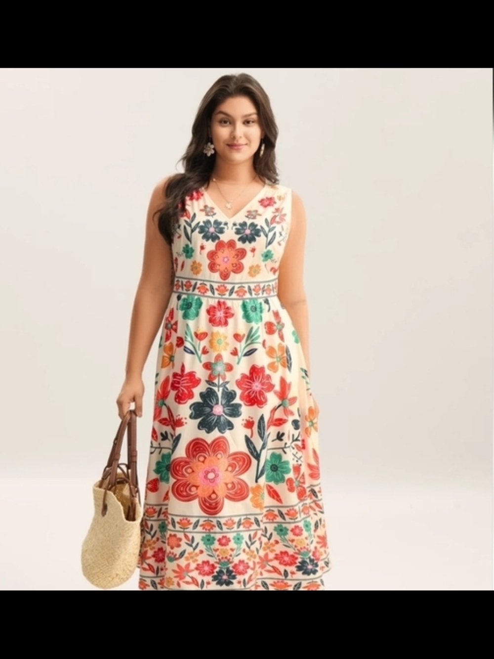 BloomChic Floral Drama Cinched-Waist Maxi Dress